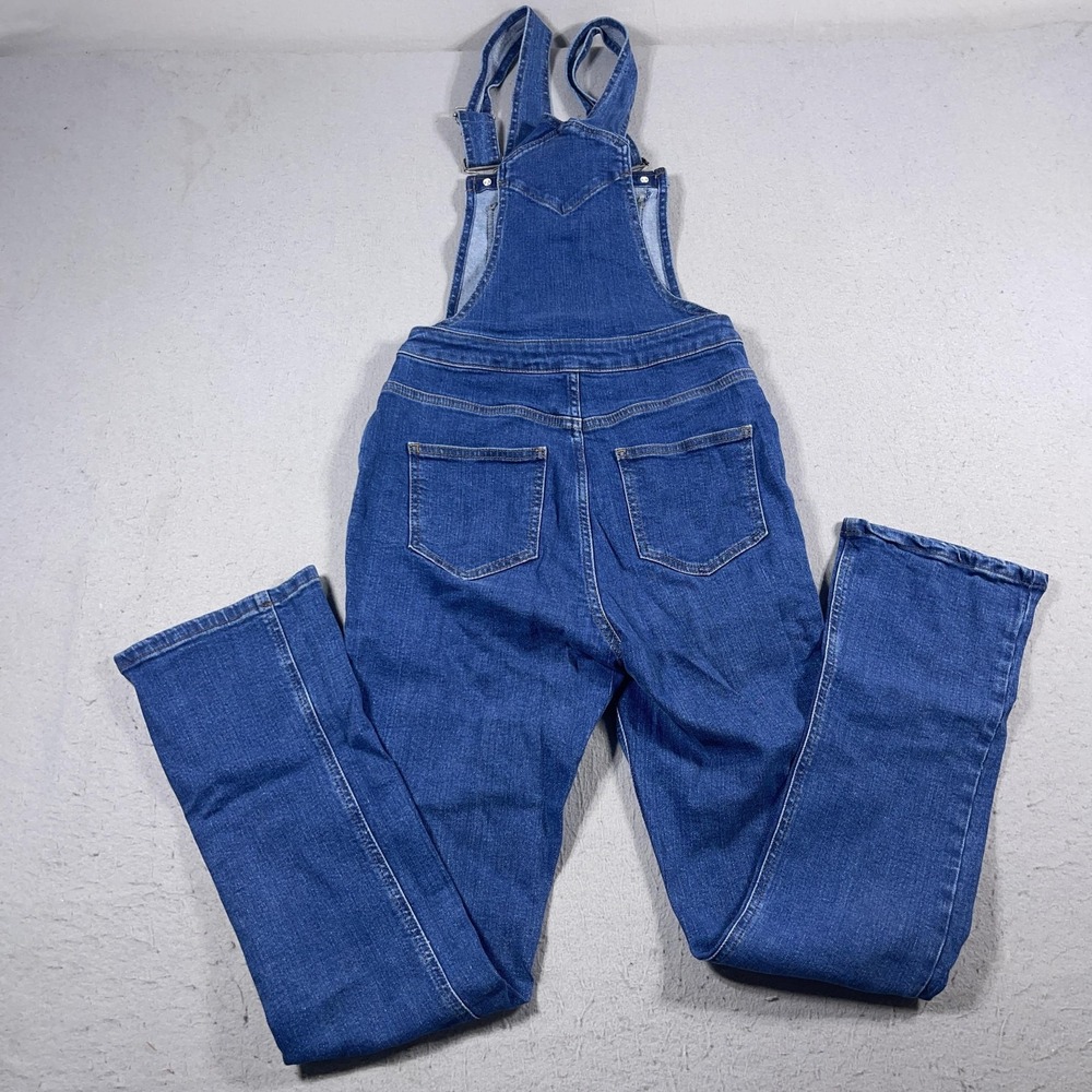 ASOS Denim Overalls Women UK8 US 4‎ Blue Adjustable Straps Full Length Pockets - Picture 8 of 9